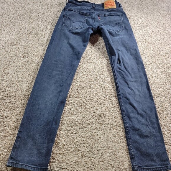 Levis Jeans Mens 29x30 Tag 29x32 Blue 512 Slim Fit Tapered Dark Wash Denim - Picture 4 of 7